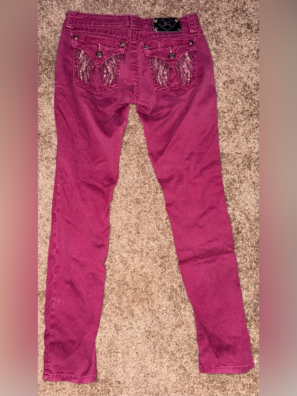 Miss Me Junior’s Slim Fit Burgundy Jeans sz 29
